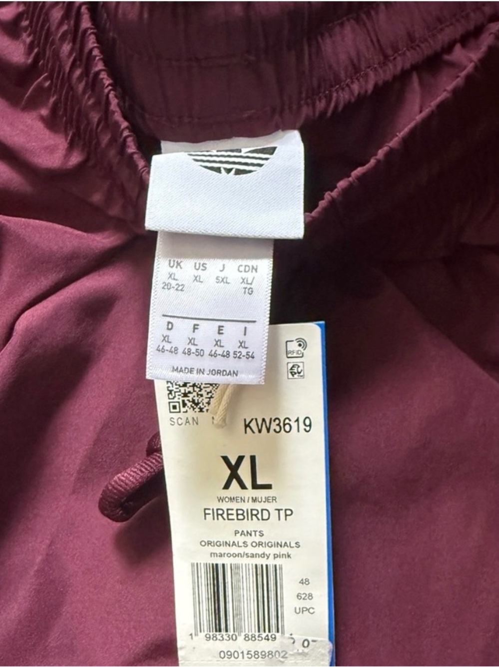 Adidas [M] Firebird Adilenium Wide Leg Track Pants Maroon/Sandy Pink KW3619 - Picture 6 of 11